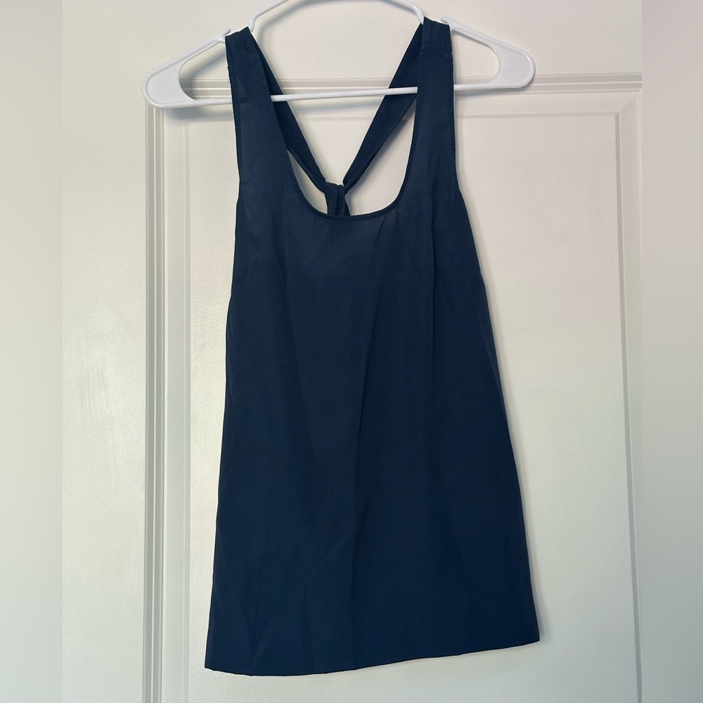 Navy Blue Twist Back Tank Top